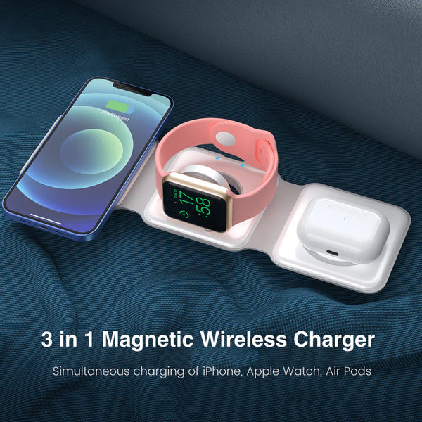 3‑in‑1 Magnetic Foldable MagSafe Wireless Charger